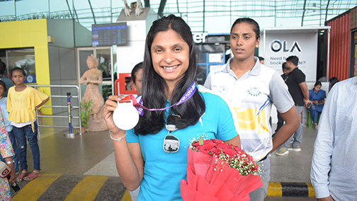 AAC silver medal winner Srabani Nanda gets rousing welcome  