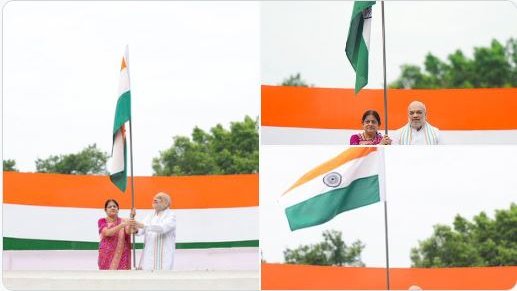 Har Ghar Tiranga: Amit Shah hoists tricolour at his Delhi residence 
