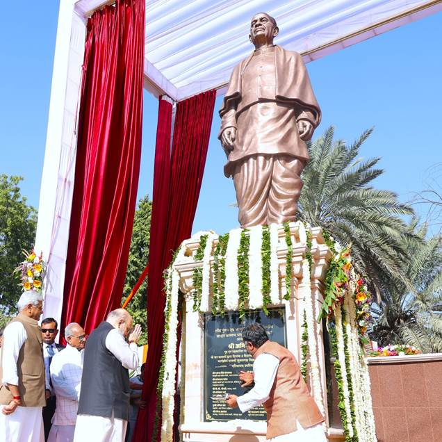 Shah unveils 11-ft tall statue of Sardar Vallabhbhai Patel in Jodhpur