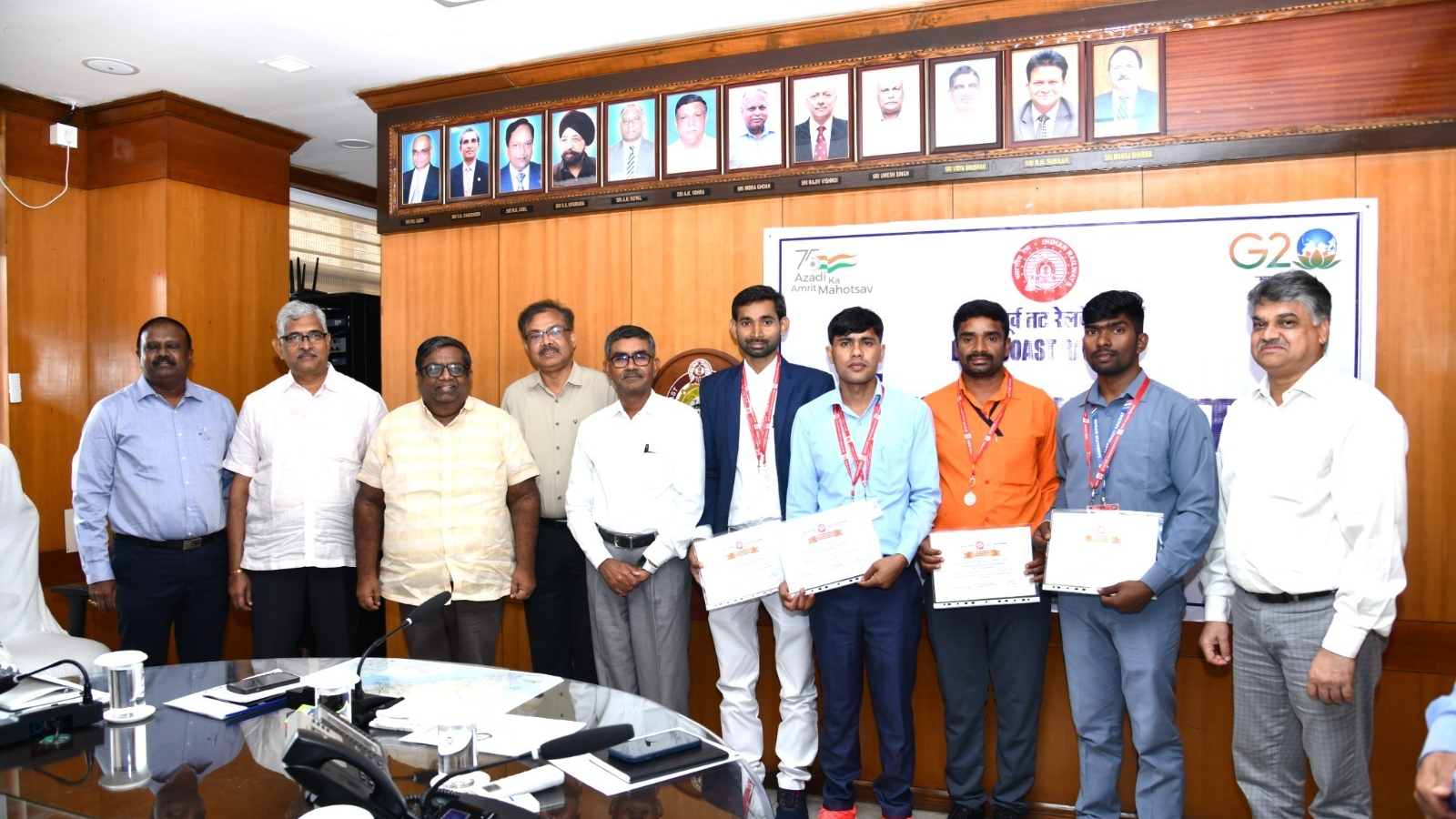 Four railway employees felicitated for exemplary alertness and vigilance