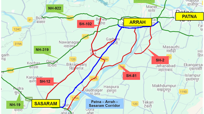 Cabinet approves construction of 4-Lane greenfield and brownfield Patna-Arrah-Sasaram corridor 