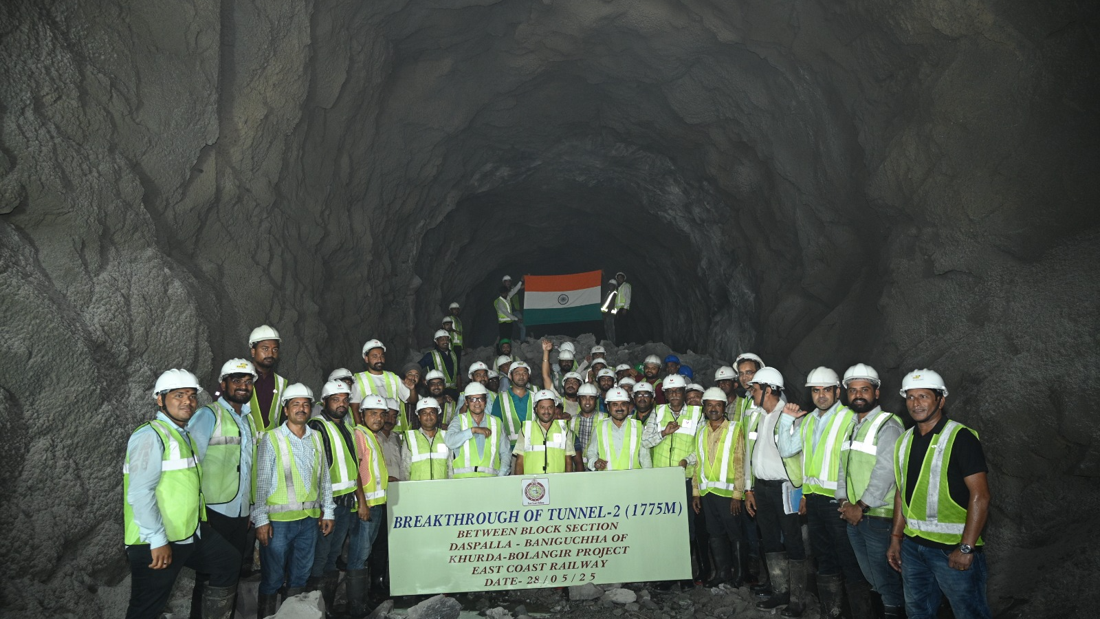 Khurda Road-Balangir rail line project achieves major milestone with final tunnel breakthrough