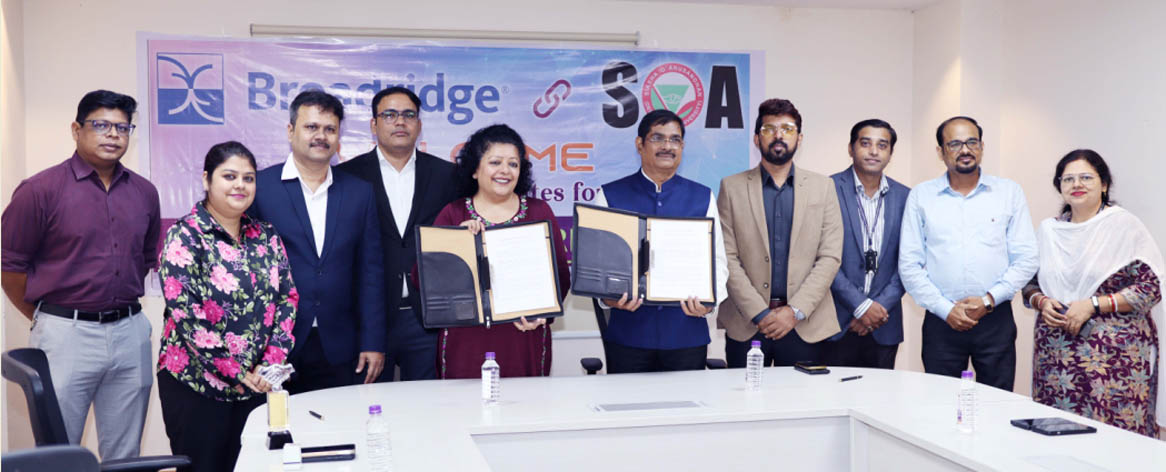 SOA signs MoU with Broadbridge Financial Solutions to foster academia-industry collaboration