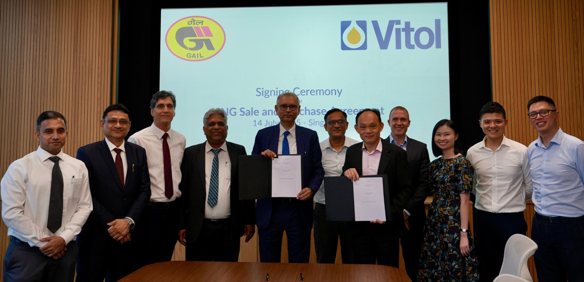GAIL signs LNG SPA with Vitol Asia Pte. Ltd. for supply of 1 MMTPA LNG
