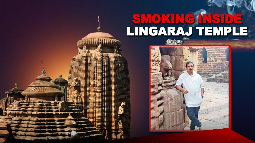 Bhubaneswar: Man photographed smoking cigarette inside Lingaraj Temple goes viral
