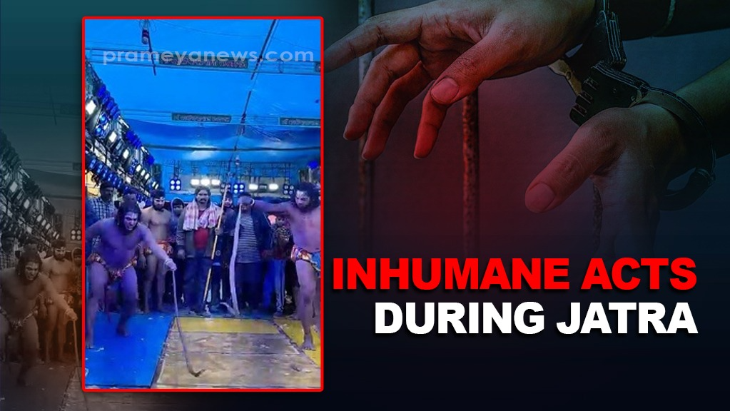 Eating up pig flesh on stage! Show organiser arrested 