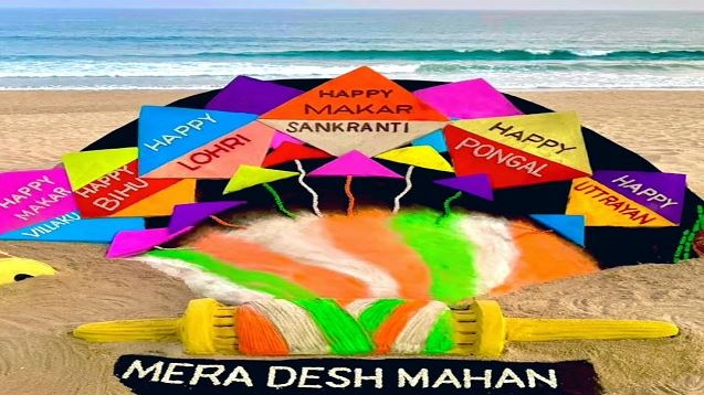 Makar Sankranti 2025: Sudarsan Pattnaik celebrates harvest Festivals with Stunning Sand Art at Puri Beach