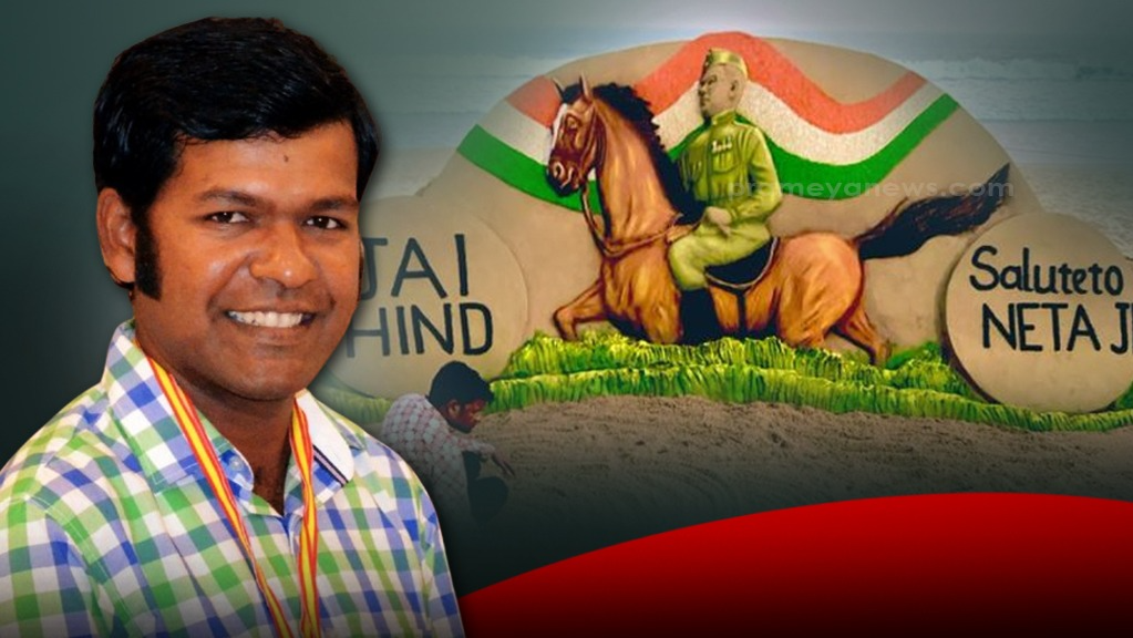 Netajijayanti 2025: Sudarsan Pattnaik pays tribute through sand art