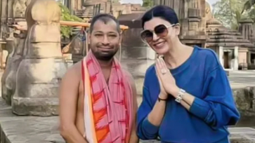Controversy erupts over Sushmita Sen’s photo inside Bhubaneswar’s Lingaraj Temple