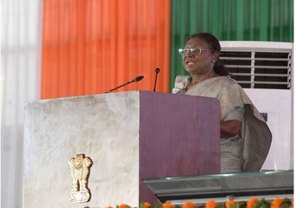 President Droupadi Murmu lays foundation for three new railway lines in Odisha