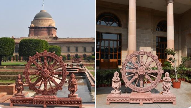 Rashtrapati Bhavan treasures Odisha pride: 4 Sandstone made ‘Konark Wheel’ installed in Amrit Udyan