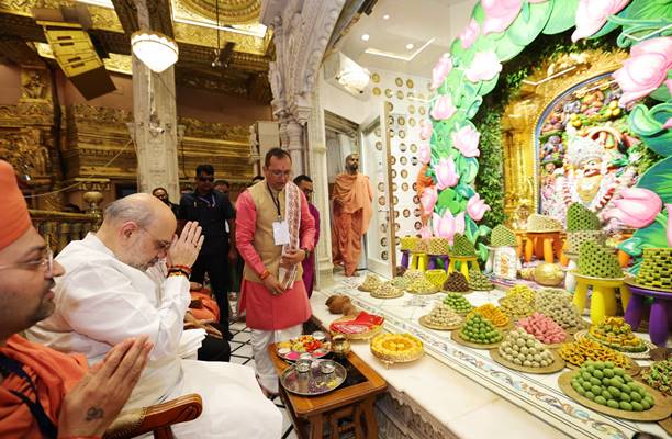 Amit Shah offers prayers at Hanuman Temple in Salangpur