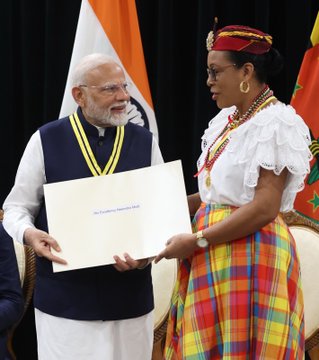 PM Modi conferred with Dominica’s highest National Award