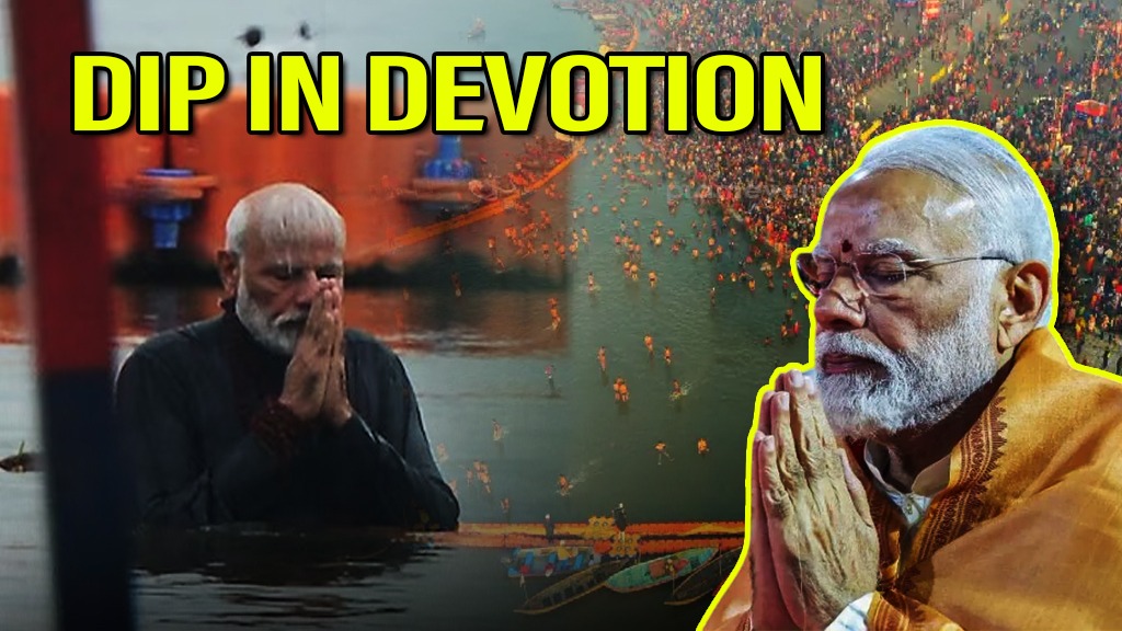 PM Modi reaches Prayagraj to take holy dip in Triveni Sangam