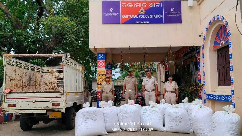 600 kg ganja seized from pick up van in Boudh, No arrests yet