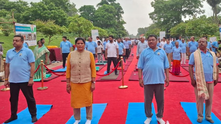 International Yoga Day celebrated at Konark Sun Temple