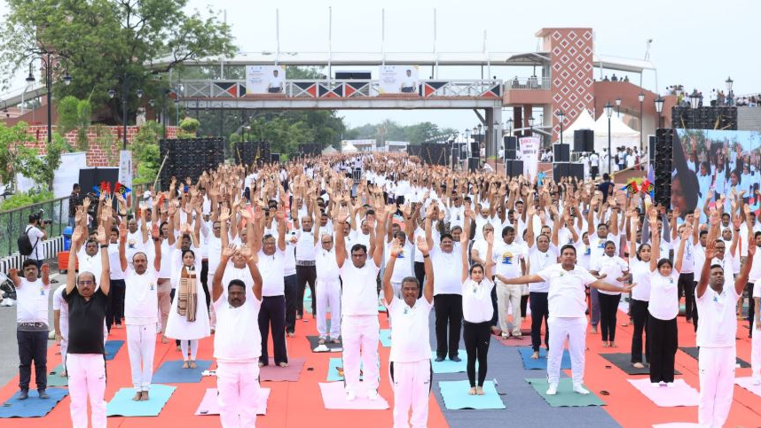 Dharmendra Pradhan Leads Yoga Day 2025 Drive in Sambalpur