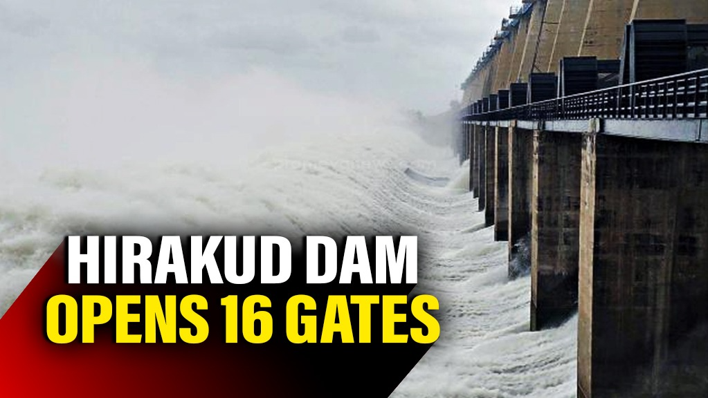 Floodwaters released through 16 gates of Hirakud Reservoir