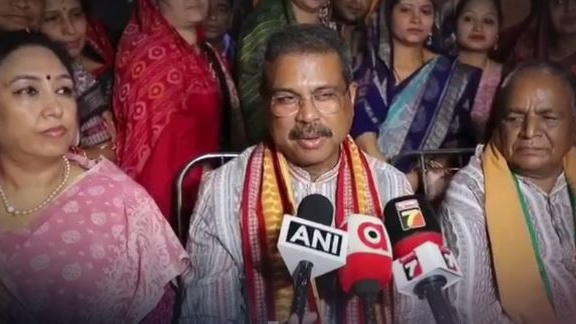Dharmendra Pradhan celebrates ‘Nuakhai’ in Sambalpur’s Sindurpank Village