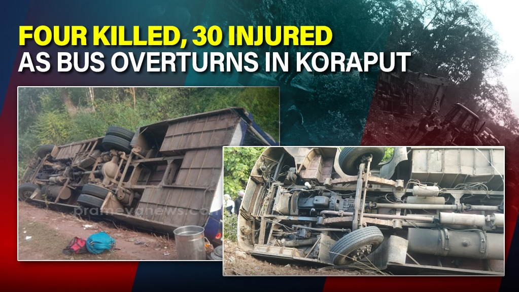 Four killed, 30 injured as bus overturns at Dapari ghat in Odisha's Koraput