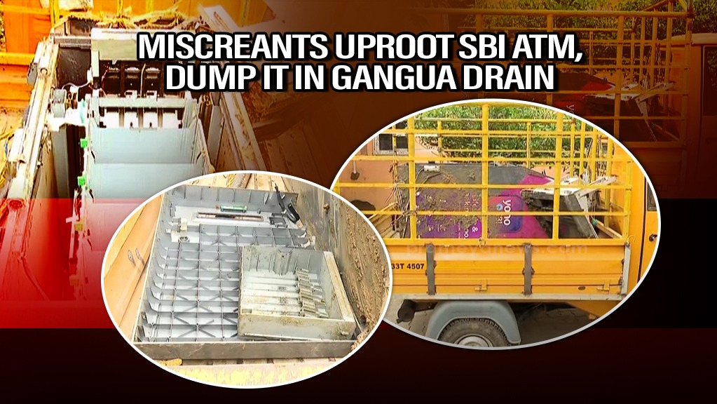 Bhubaneswar: Miscreants uproot SBI ATM, dump it in Gangua drain after stealing cash