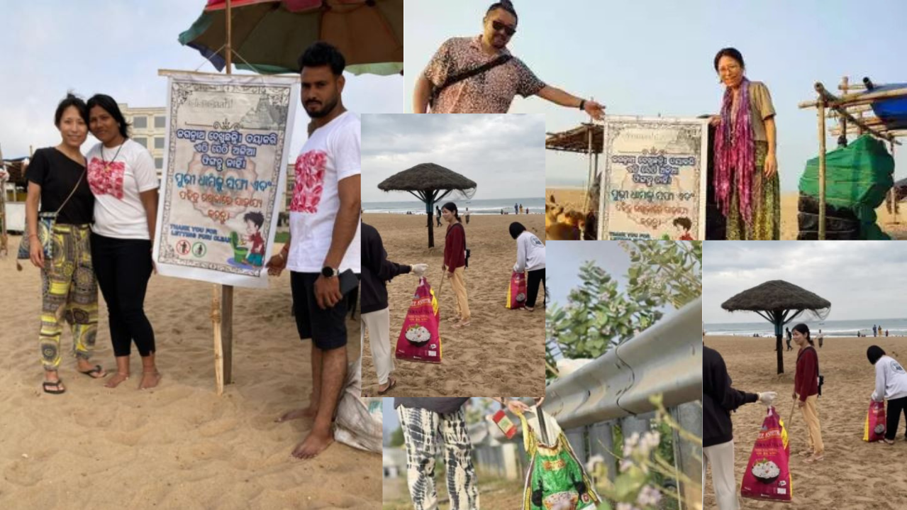 Japanese Tourist Leads Cleanliness Drive on Puri Beach