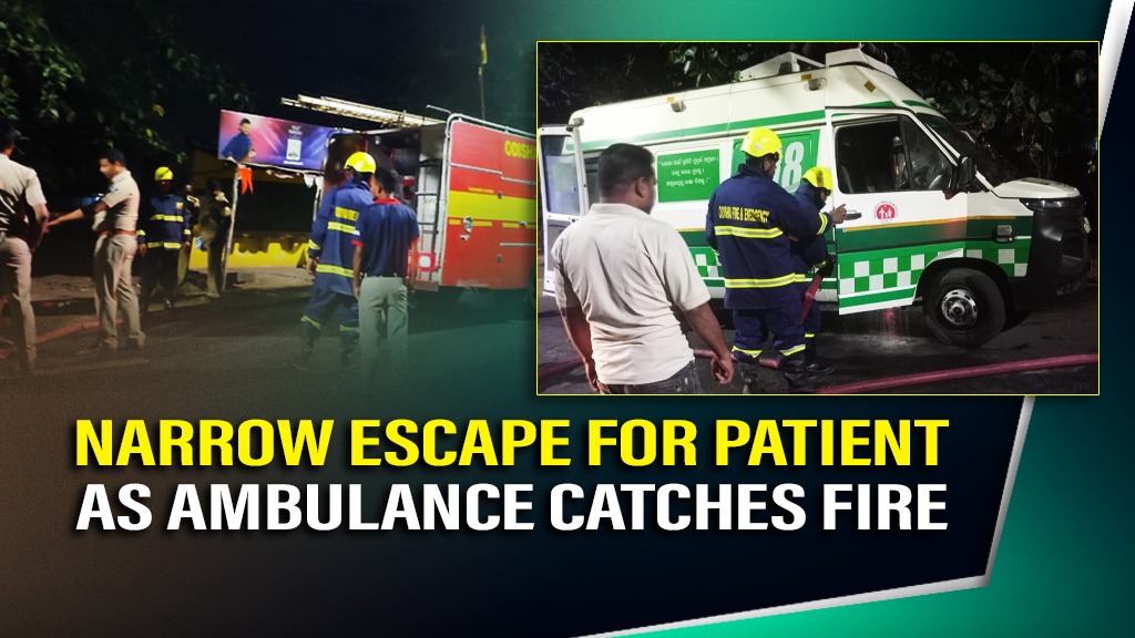 Odisha: Narrow escape for snakebite patient as ambulance catches fire