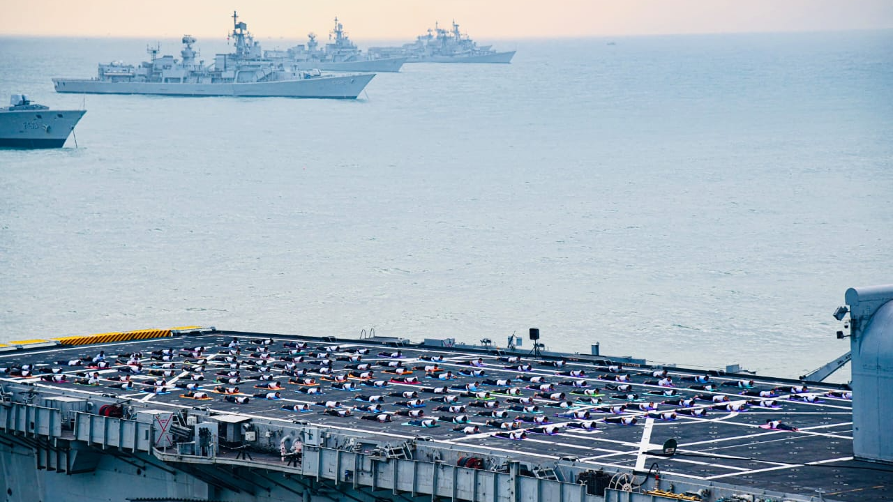 11K Navy Personnel Perform Yoga with PM Modi on Ships at Vizag