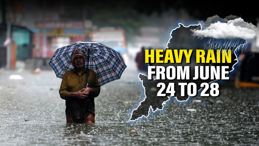 Heavy to very heavy rain to lash Odisha from June 24 to 28: IMD