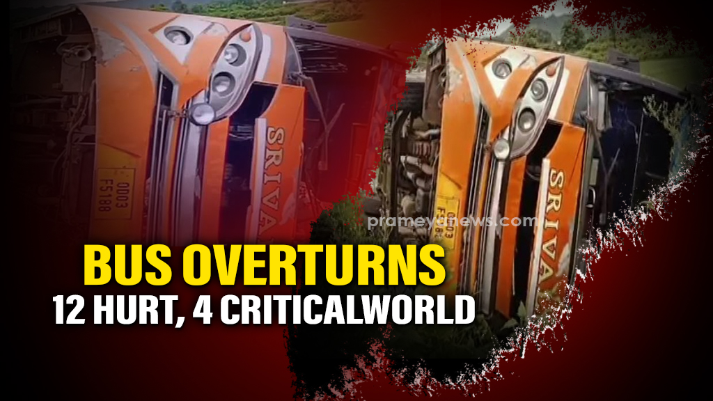 12 injured, four critical as bus overturns on Khordha-Bolangir highway