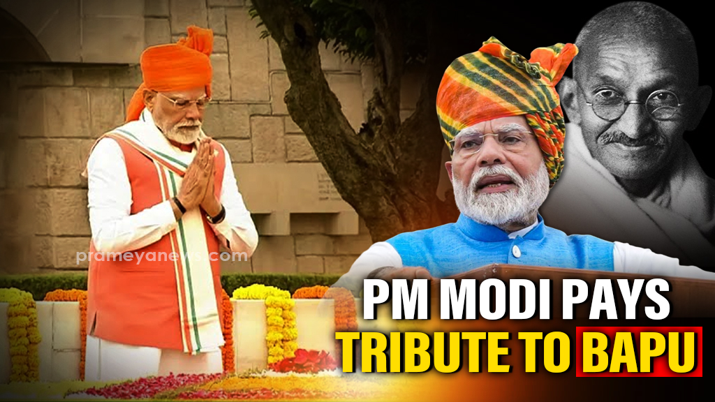 PM Narendra Modi pays tribute to Bapu, extends Independence Day wishes
