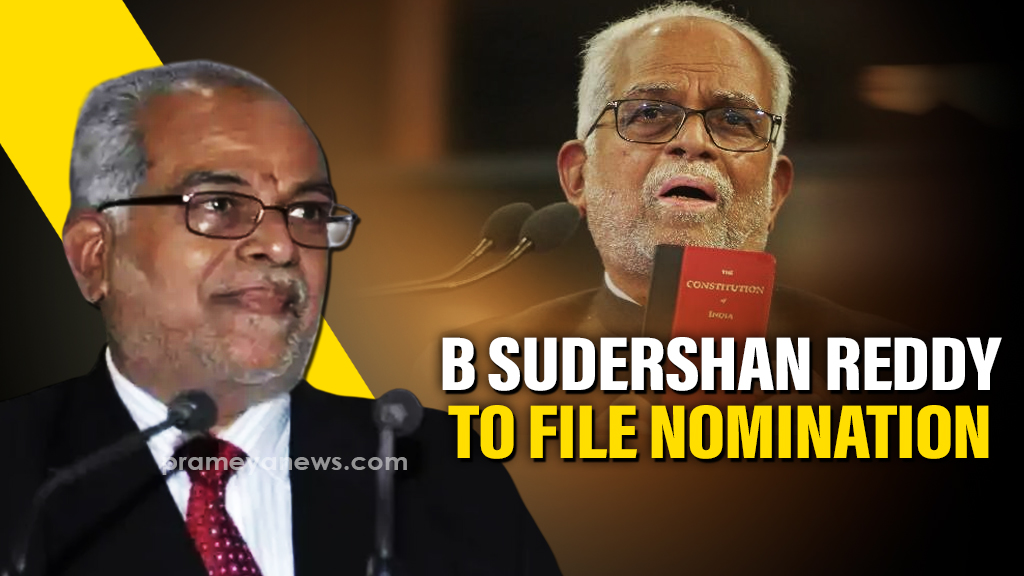 INDIA bloc’s Vice Presidential candidate Justice B. Sudershan Reddy to file nomination today